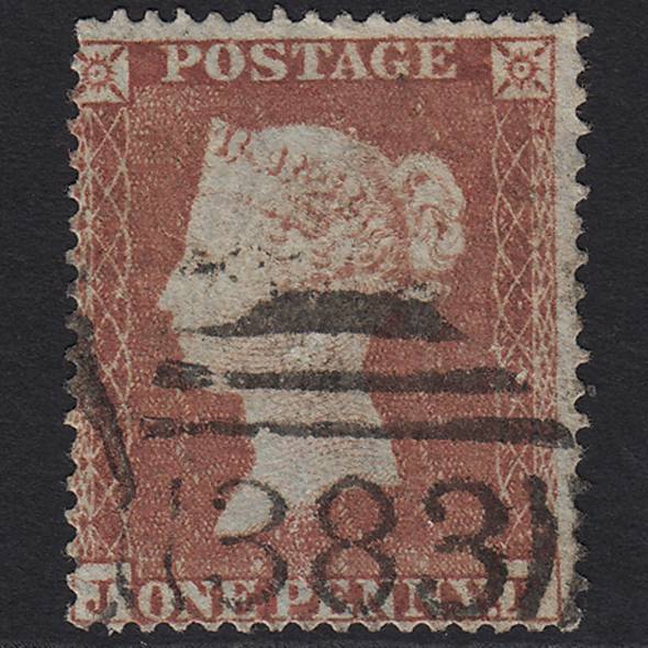 GB QV 1854 1d Red-brown (Plate 197) SG17-C1(1) JF GU Hull 383 Spoon