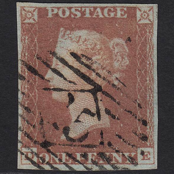 GB QV 1841 1d Red-brown (Plate 73) SG8-B1(1) DE FU London IS 15 4M Imperf