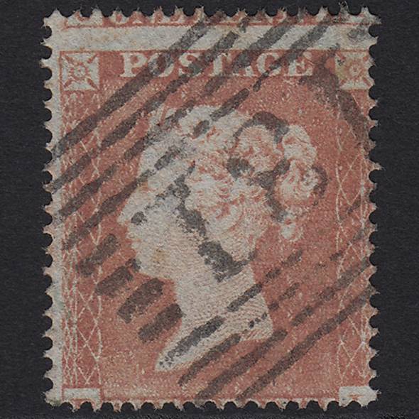 GB QV 1854 1d Red-brown SG17-C1(1) GU Edinburgh 131 Misperf