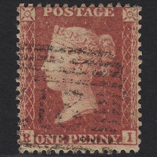 GB QV 1857 1d Rose-red (Plate 60) SG40-C10(1) RI GU in Scotland