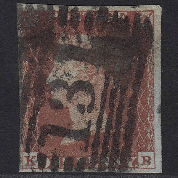 GB QV 1841 1d Red-brown Pl 168 SG8-B2(1) KB GU Edinburgh 131 4 Margins