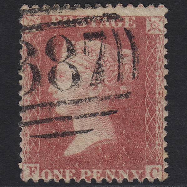 GB QV 1857 1d Rose-red (Plate 60) SG40-C10(1) FC FU
