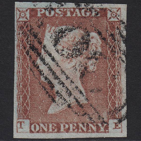 GB QV 1841 1d Pale Red-brown (Plate 78) SG9-B1(3) TE VFU 4 Margins