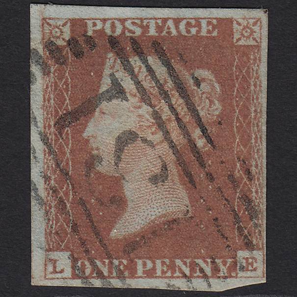 GB QV 1841 1d Red-brown Pl 73 SG8-B1(1) LE FU Edinburgh 131 4M Imperf