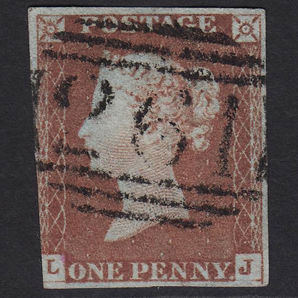 GB QV 1841 1d Red-brown Pl 76 SG8-B1(1) LJ GU 3m Imperf Driffield 261