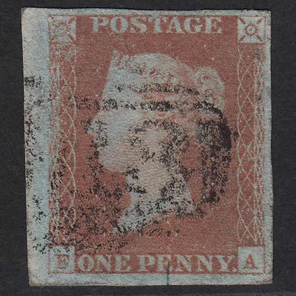 GB QV 1841 1d Red-brown Pl 72 SG8-B1(1) FA GU 4M Imperf Marginal Stamp
