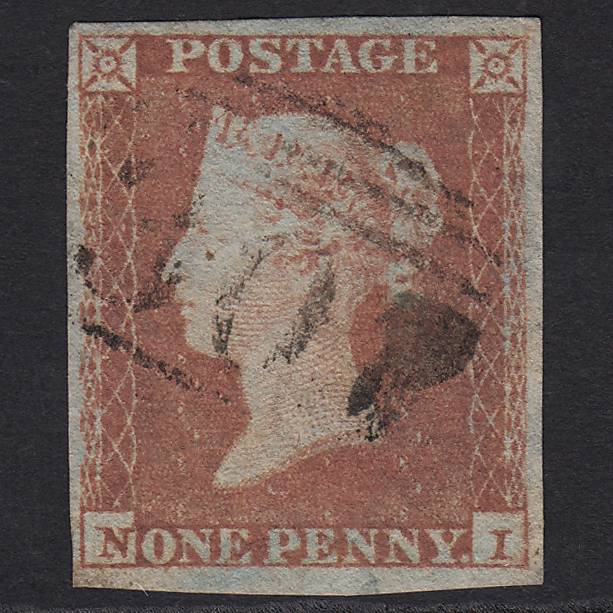 GB QV 1841 1d Red-brown (Plate 92) SG8-B1(1) NI FU 4M Imperf Light Cancel