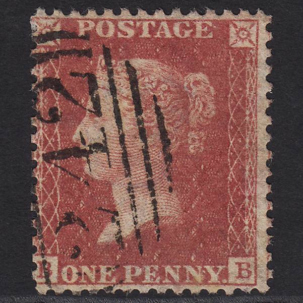 GB QV 1857 1d Rose-red (Plate 43) SG40-C10(1) BB GU Derby 242