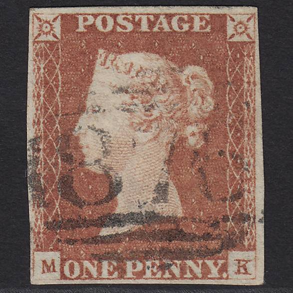 GB QV 1841 1d Red-brown Pl 78 SG8-B1(1) MK FU 4M Imperf Whitchurch 876