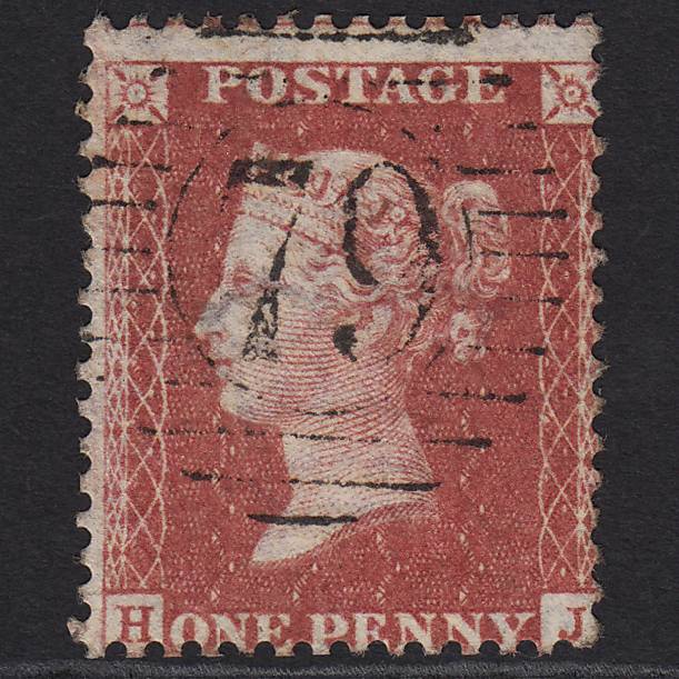GB QV 1857 1d Rose-red Pl 38 SG40-C10(1) HJ VFU London D&S 79 Misperf