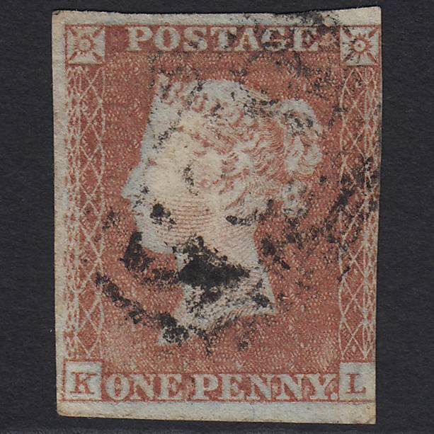 GB QV 1841 1d Red-brown (Plate 125) SG8-B2(1) KL GU 3m Lavender Paper B1l