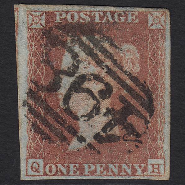GB QV 1841 1d Red-brown (Plate 116) SG8-B1(1) QH GU 4M Manchester 498