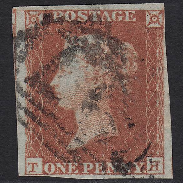 GB QV 1841 1d Red-brown (Plate 115) SG8-B1(1) TH FU 4M Bury ST Edmunds 97