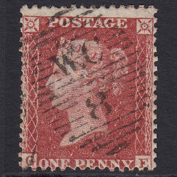 GB QV 1857 1d Rose-red Pl 55 SG40-C10(1) GE GU London D&S WC8 Misperf
