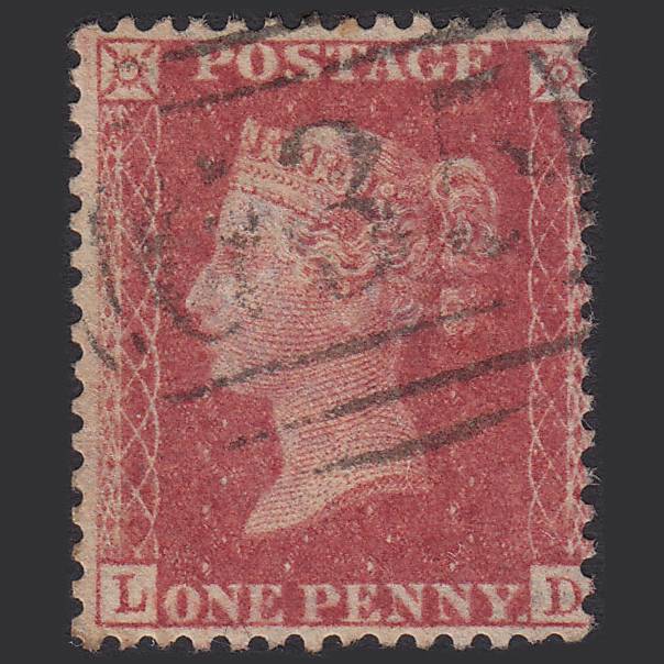 GB QV 1857 1d Rose-red (Plate 57) SG40-C10(1) LD GU Reading 635