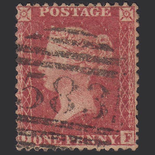 GB QV 1857 1d Rose-red Pl 36 SG40-C10(1) OF GU Nottingham 583 Well Centred