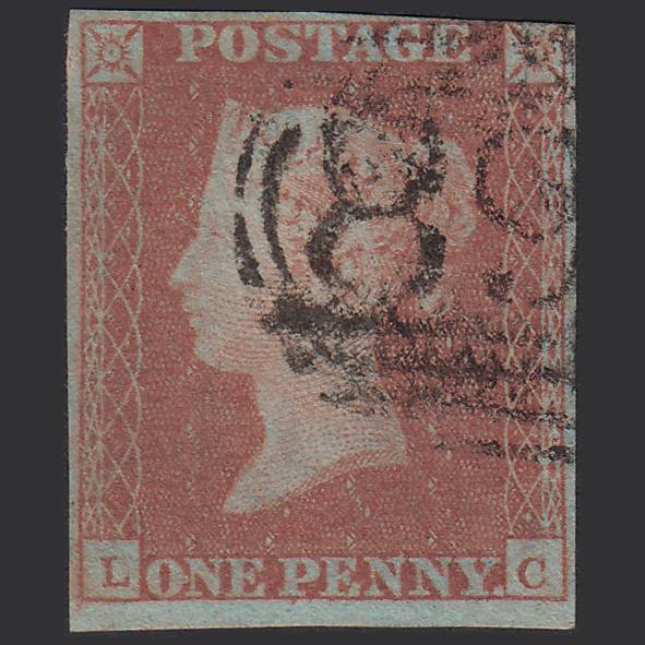 GB QV 1841 1d Red-brown (Plate 90) SG8-B1(1) LC FU nr 4 Margins