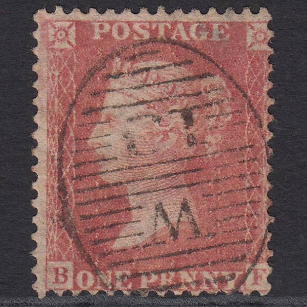 GB QV 1857 1d Pale Rose (Plate 42) SG39-C10(3) BF FU London D&S W13