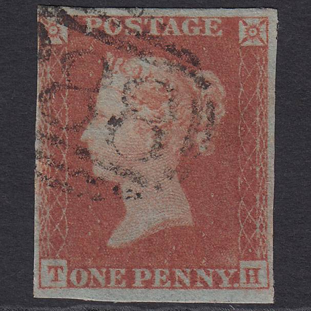 GB QV 1841 1d Red-brown (Plate 169) SG8-B2(1) TH FU Missing Imprimatur 4M