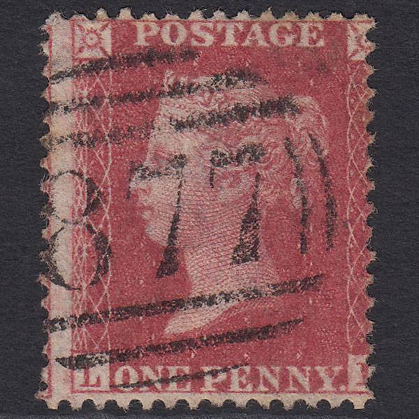 GB QV 1857 1d Rose-red SG40-C10(1) L? GU Whitehaven 877 Large Misperf