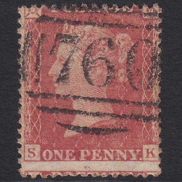 GB QV 1857 1d (Plate 67) SG40-C10(1) SK FU Sudbury 760 Large Misperf