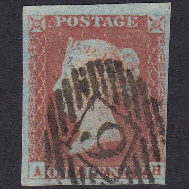 GB QV 1841 1d Pl 80 SG8-B1(1) AH FU Missing Imprimatur nr 4M London Is
