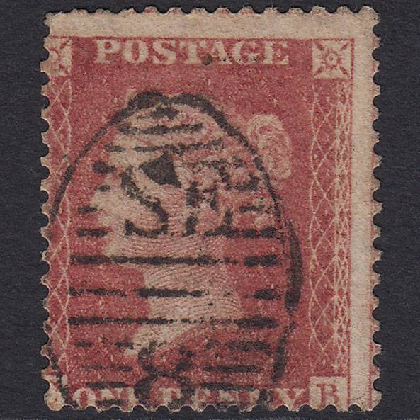 GB QV 1857 1d Rose-red Pl 41 SG40-C10(1) CB GU London D&S SE8 Misperf