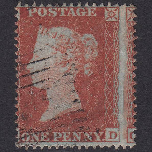 GB QV 1854 1d Red-brown Pl 203 SG17-C1(1) OD FU Scotland Large Misperf