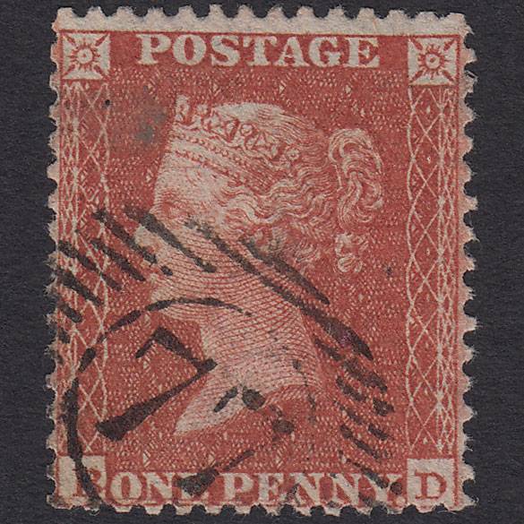GB QV 1855 1d Red-brown (Plate 4) SG24-C3(1) GUideline BD FU London D&S 77