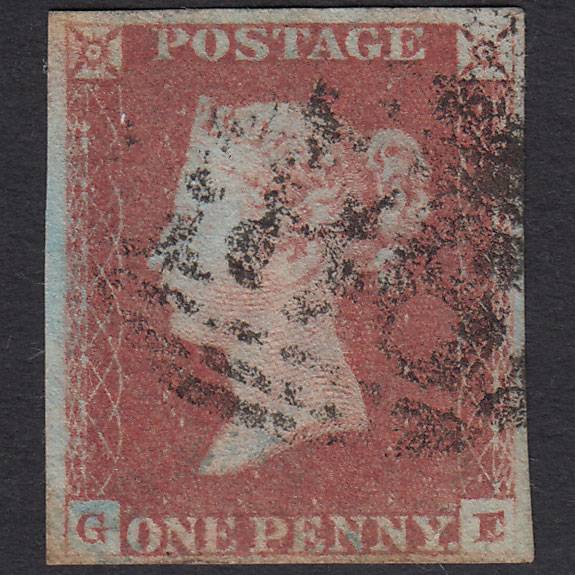 GB QV 1841 1d Red-brown (Plate 82) SG8-B1(1) GE GU 4 Margins