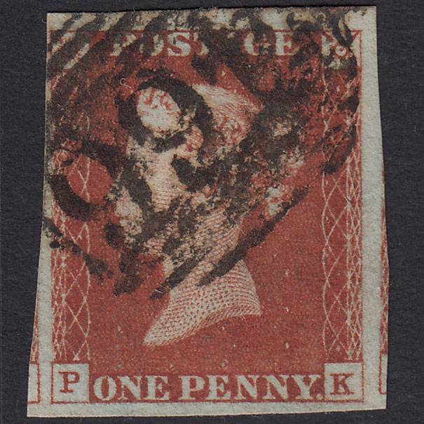GB QV 1841 1d Pl 51 SG10-B1(4) PK GU 4 Good to Huge Margins Liverpool 466