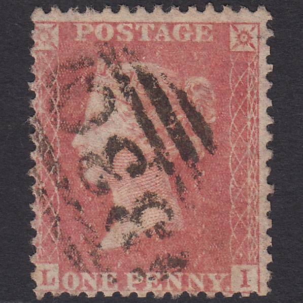 GB QV 1857 1d Pale Rose (Plate 34) SG39-C10(3) LI FU Halifax 330