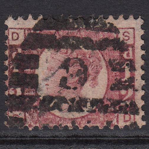 GB QV 1870 1/2d Rose-red (Plate 4) SG48-G4 SD GU London D&S Cancel Misperf