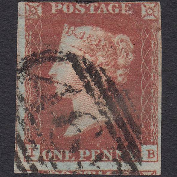 GB QV 1841 1d Red-brown Pl 87 SG8-B1(1) IB GU 4 Margins Liverpool 466