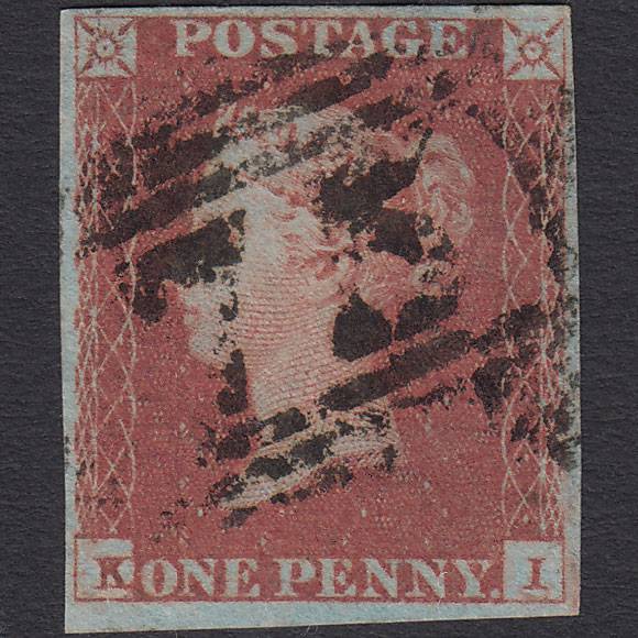 GB QV 1841 1d Red-brown Pl 85 SG8-B1(1) KI FU 4 Margins Birmingham 75