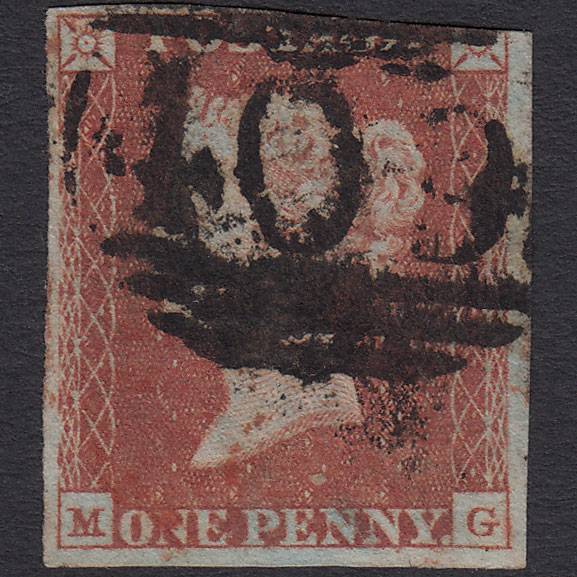GB QV 1841 1d Red-brown (Plate 98) SG8-B1(1) MG GU 3 Margins Jersey 409