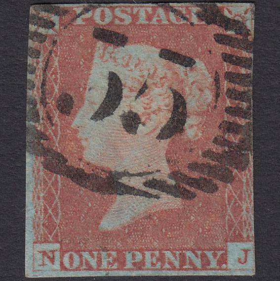 GB QV 1841 1d Very Blued (Plate 84) SG8a-B1(2) NJ GU nr 4M London D&S 55