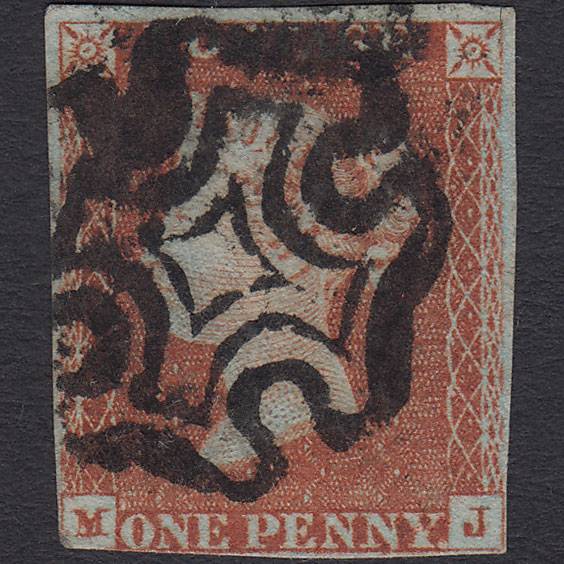 GB QV 1841 1d (Plate 22) SG8-B1(1) MJ GU Missing Imprimatur nr 4M MX