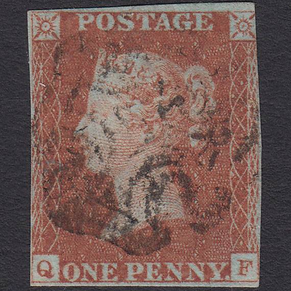 GB QV 1841 1d (Plate 22) SG8-B1(1) QF FU Missing Imprimatur 3 Margins MX