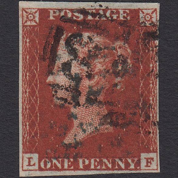 GB QV 1841 1d Deep Red-brown (Plate 56) SG10-B1(4) LF FU 4 Margins