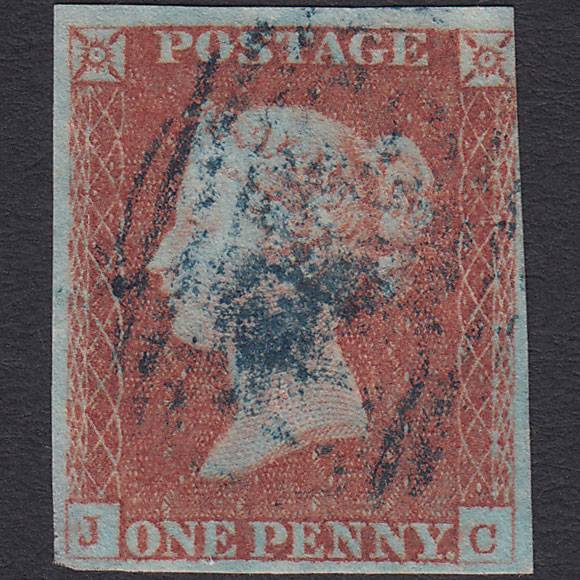 GB QV 1841 1d Red-brown (Plate 84) SG8-B1(1) JC GU Blue Cancel