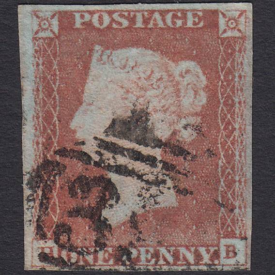 GB QV 1841 1d Pale Red-brown (Plate 70) SG9-B1(3) HB GU 4 Margins