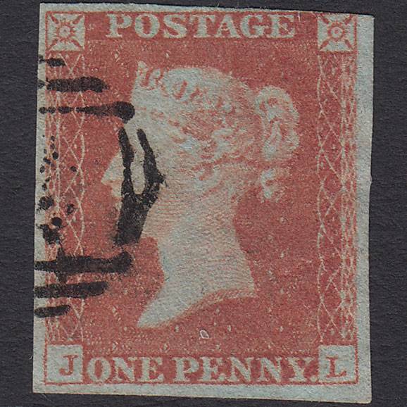 GB QV 1841 1d Red-brown (Plate 117) SG8-B1(1) JL FU nr 4 Margins
