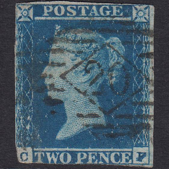 GB QV 1841 2d Blue (Plate 4) SG14-E1(2) CF PU London IS 20