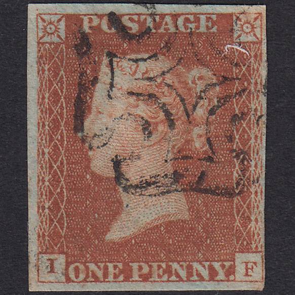 GB QV 1841 1d Red-Brown Plate 25 SG8-B1(1) Constant Variety IF FU 4M MX