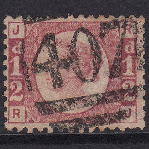 GB QV 1870 1/2d Rose-Red Plate 20 SG48-G4 RJ FU Isle Of Man 407