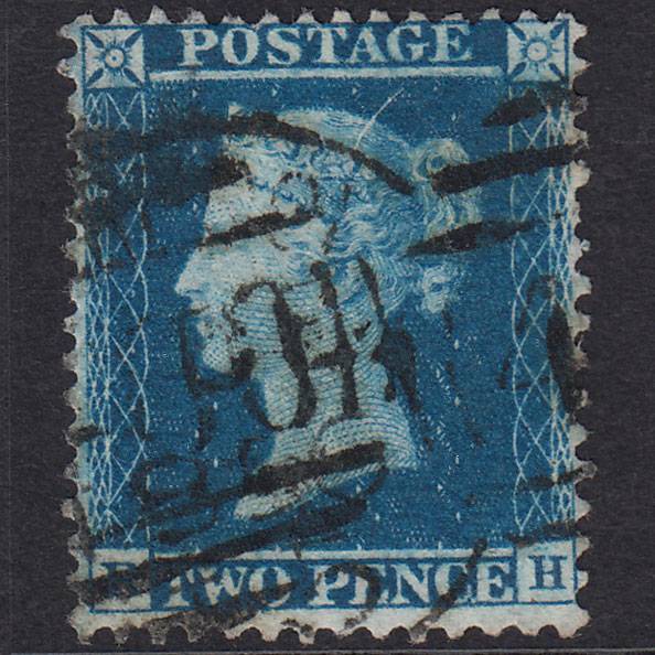 GB QV 1855 2d Pl 5 SG34-F6(1) RH FU Liverpool 466 Spoon Thread Print Flaw