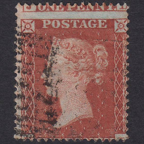 GB QV 1854 1d Red-Brown Plate 190 SG17-C1(1) KL GU Scotland Large Misperf