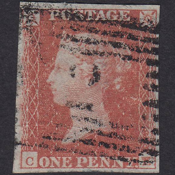 GB QV 1841 1d Red-Brown Plate 107 SG8-B1(1) CE GU Aberfeldy 2