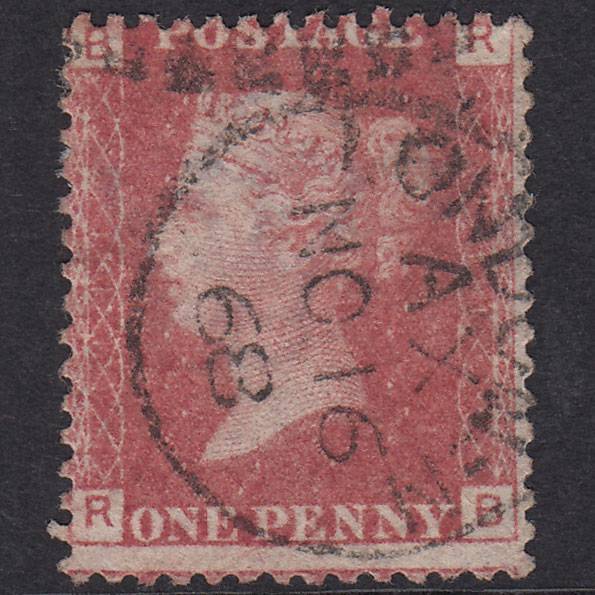 GB QV 1864 1d Rose-Red Plate 111 SG43-G1(1) RB FU London CDS